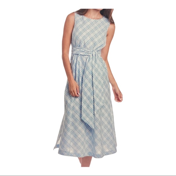 Anne Klein Seersucker Midi Dress Women's Size 6 - Picture 13 of 13